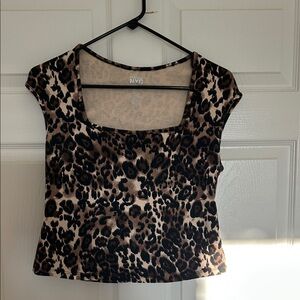 NYC Black and Brown Leopard Crop Top